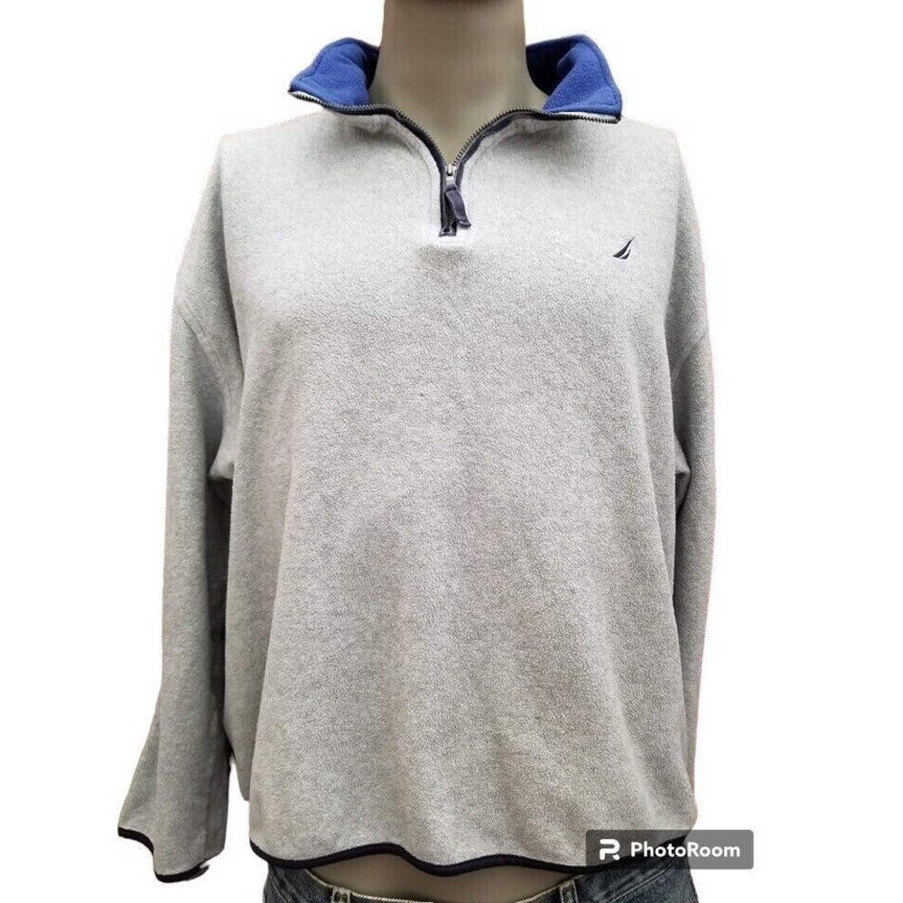 Nautica Pullover Gray Size 2X Lightweight Embroidered Back Logo Jacket Soft